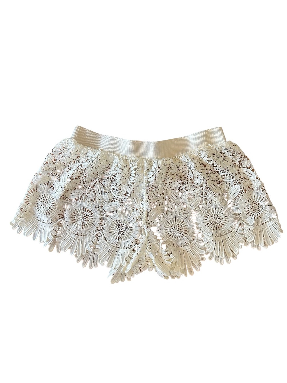 Jessica Simpson Cream Crochet Lace Shorts